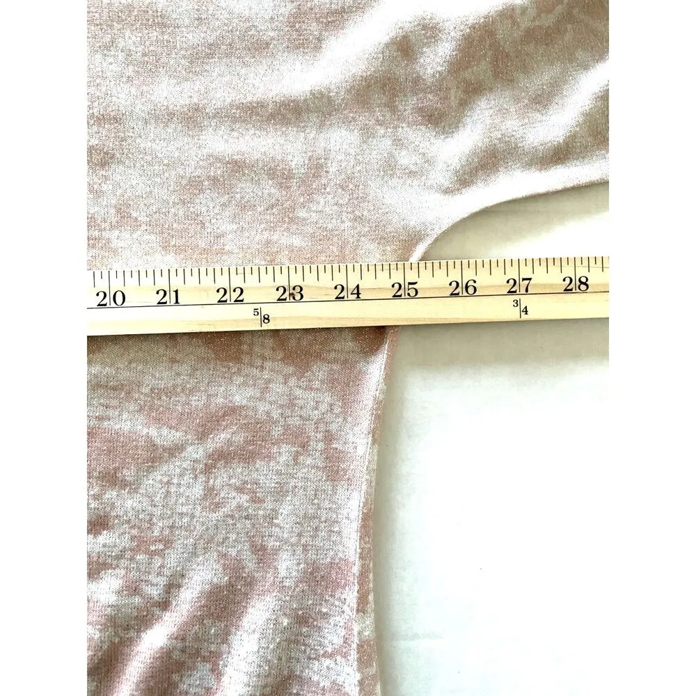 Chicos Tierra Tie Front 3/4 Sleeve Top in Blush Pink Sweater Sz 3 (16-18) XL - Image 7