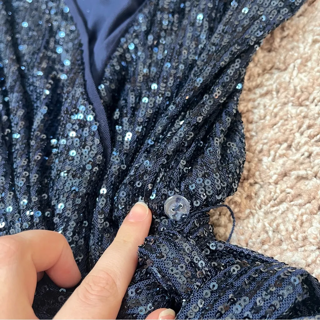 Free People Christa Sequin Long Sleeve Romper - Image 6