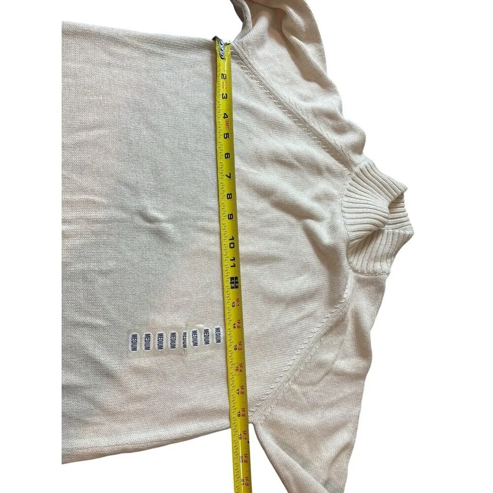 Jeanne Pierre Cream Light Beige Mock Neck Pullover Knit Sweater M NWT - Image 11