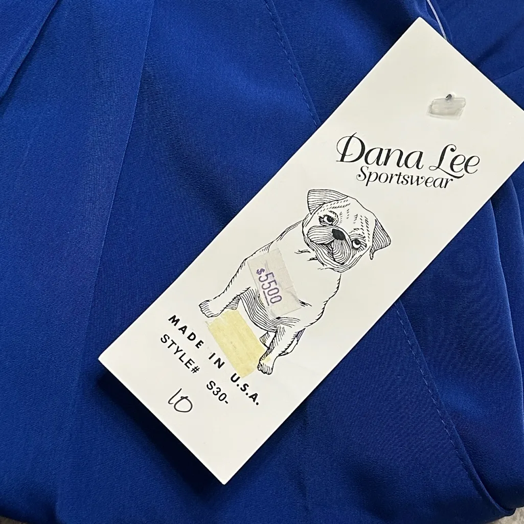 Vintage Dana Lee High Waist Pleated Shorts Size 10 Microfiber 90’s Blue USA Made - Image 13