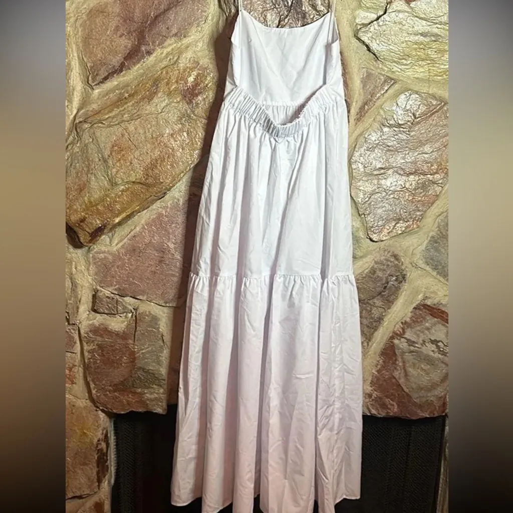 Commense Solid Backless Long Dress size M White Size M - Image 5