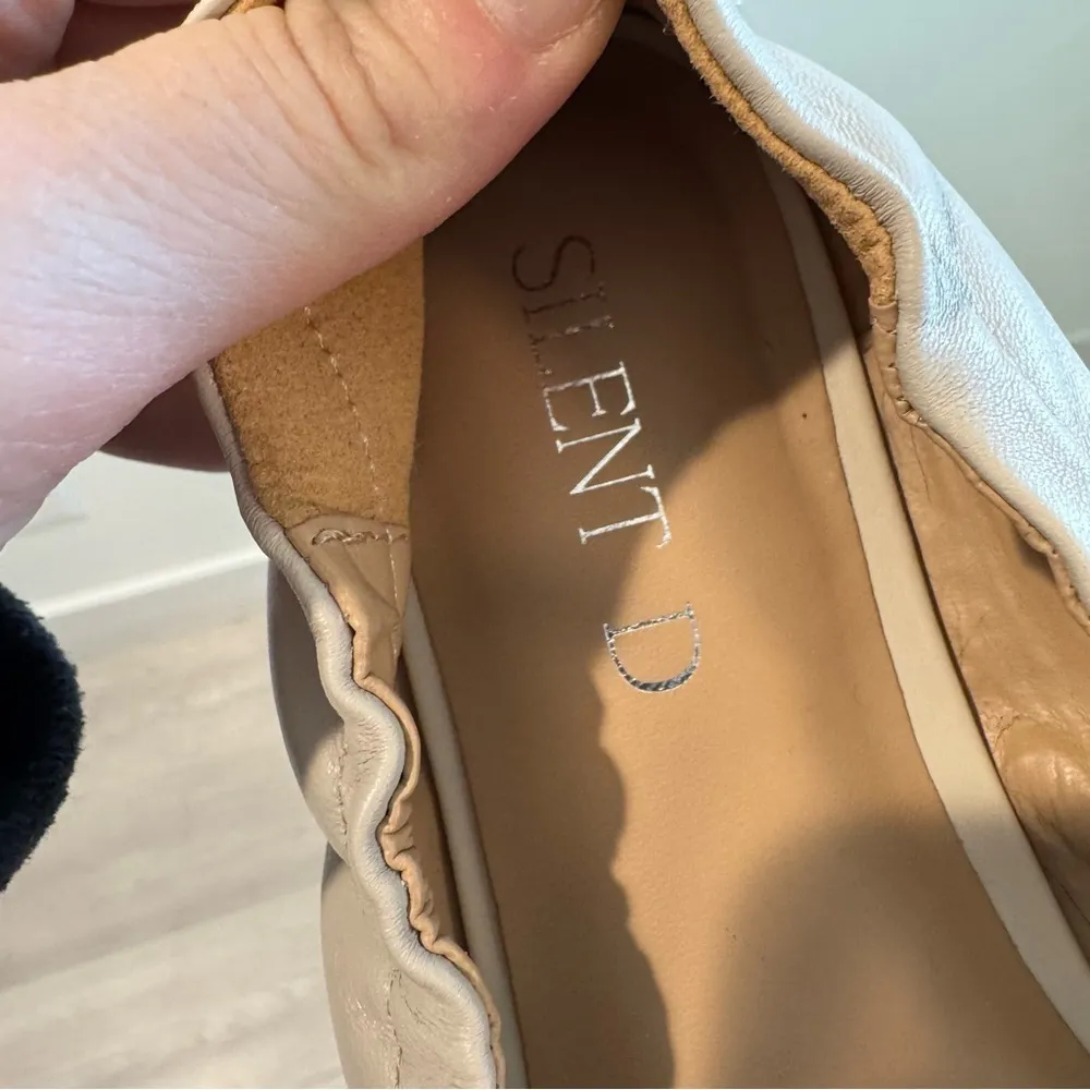 NWOT Silent D Bella Leather Bow Ballet Flats in Oatmilk Size 41 - Image 7