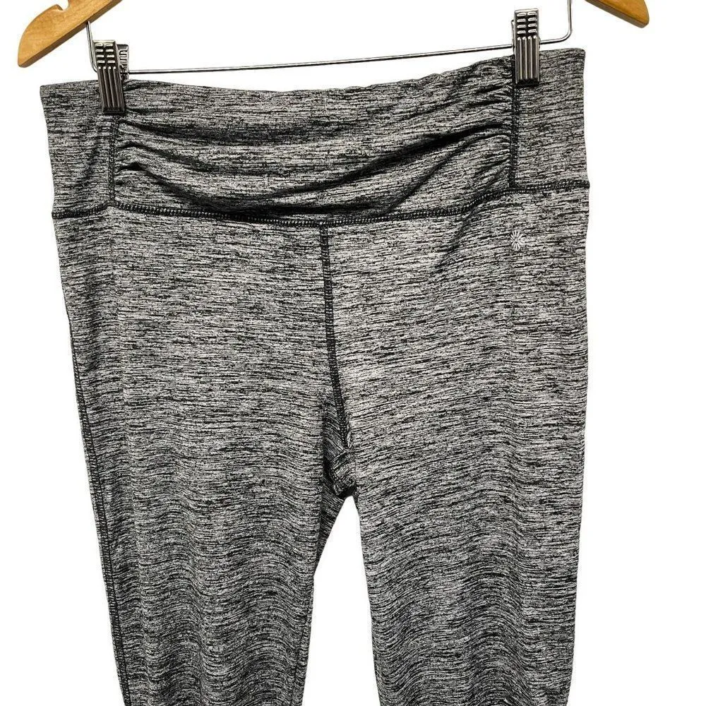 Tangerine Cropped Ruched High Waisted Moto Zipper Athletic Space Dye Leggings - Image 41