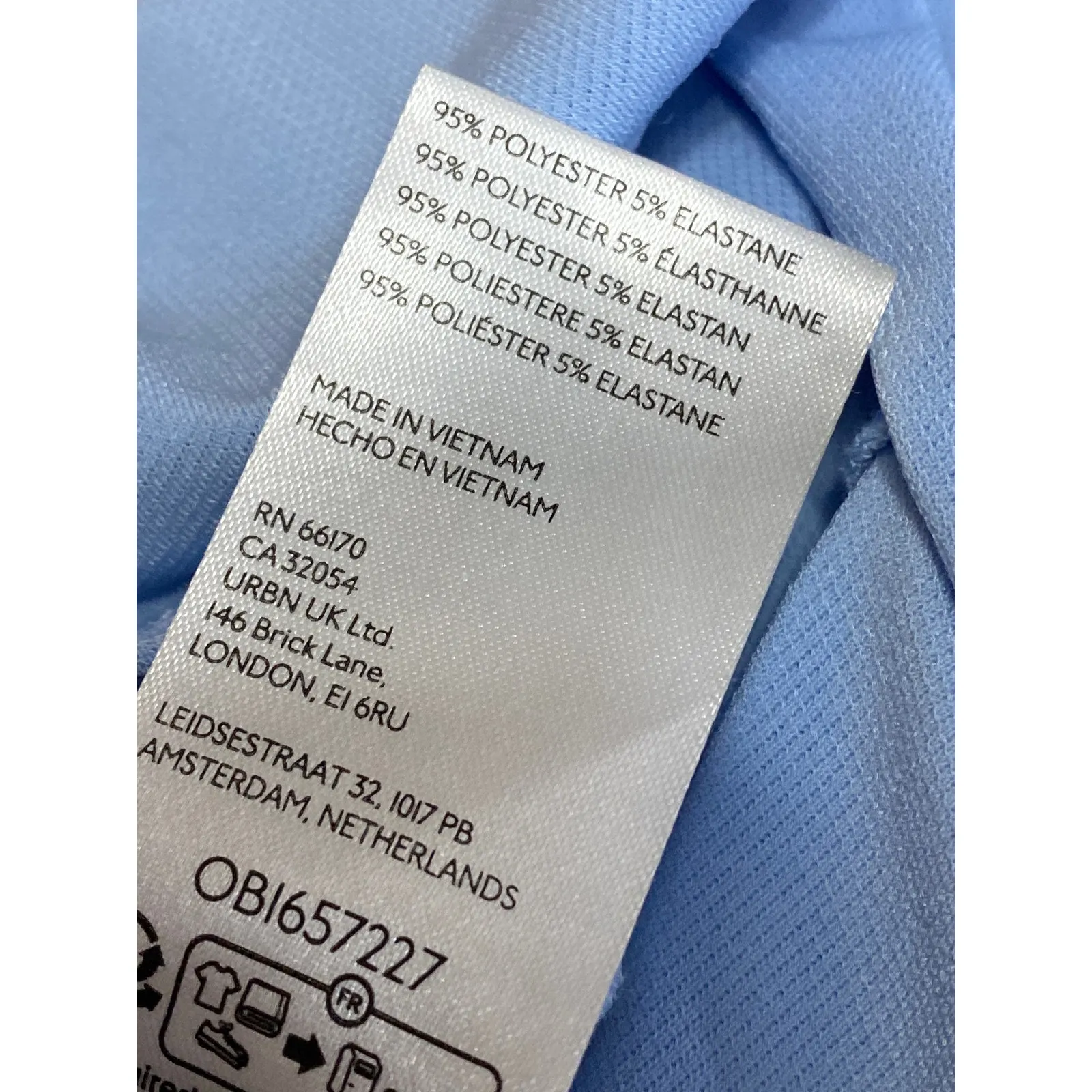 Urban Outfitters Womens Blue Strapless Tube Bandeau Asymmetric Blouse Top Size L - Image 4