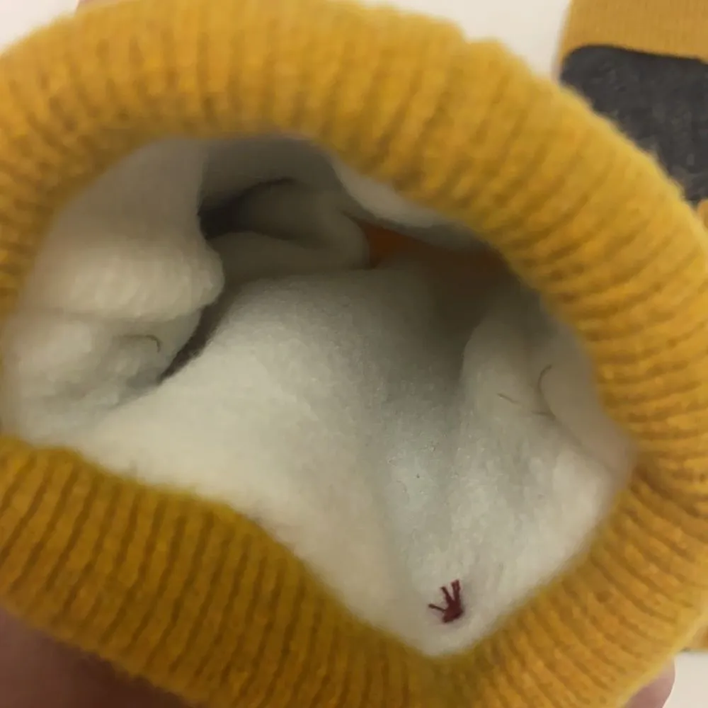 Plaid Light Weight Wool Mittens D10 Yellow - Image 5