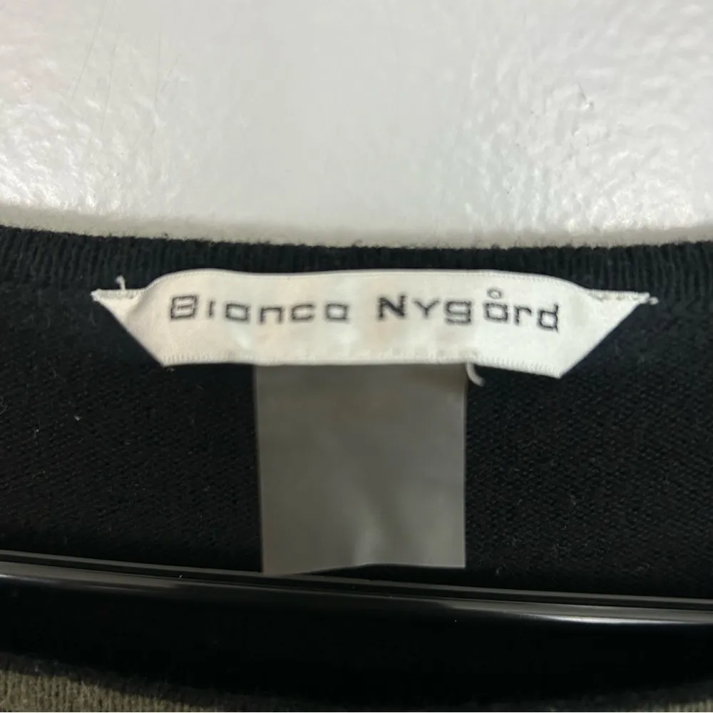 Bianca Nygard Olive Green & Black Asymmetrical Zipper Pullover Sweater Medium - Image 5