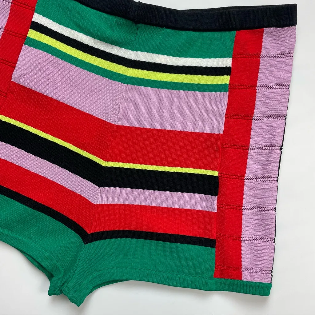 AKIRA Shorts Striped Knit Day Trip Short Women Size XL NWT Colorful High Waisted - Image 9