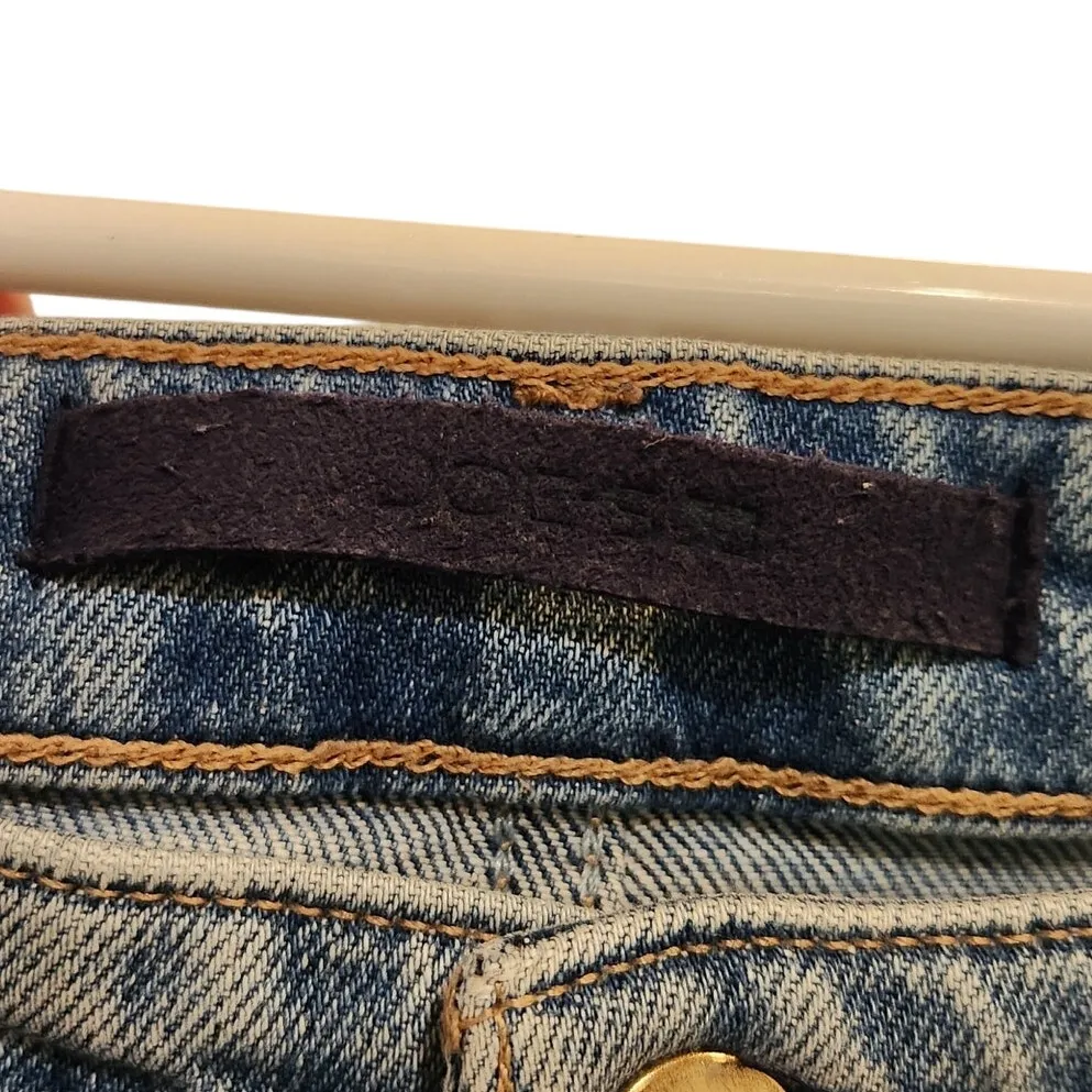 Joe's Jeans Blue Frayed Hem Distressed Lara Mid Rise Cigarette Ankle Jeans Sz 26 - Image 7