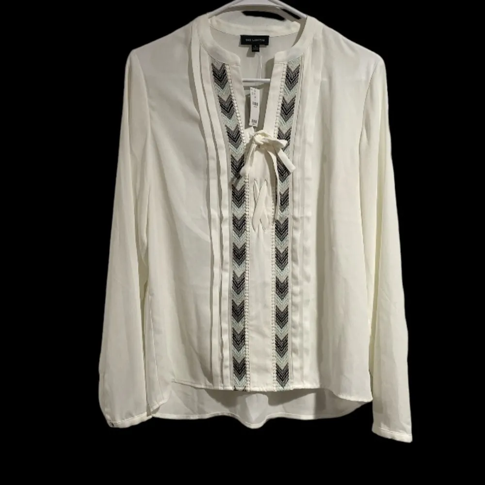The limited blouse embroidered lace up detail shirt NEW‎ small - Image 7