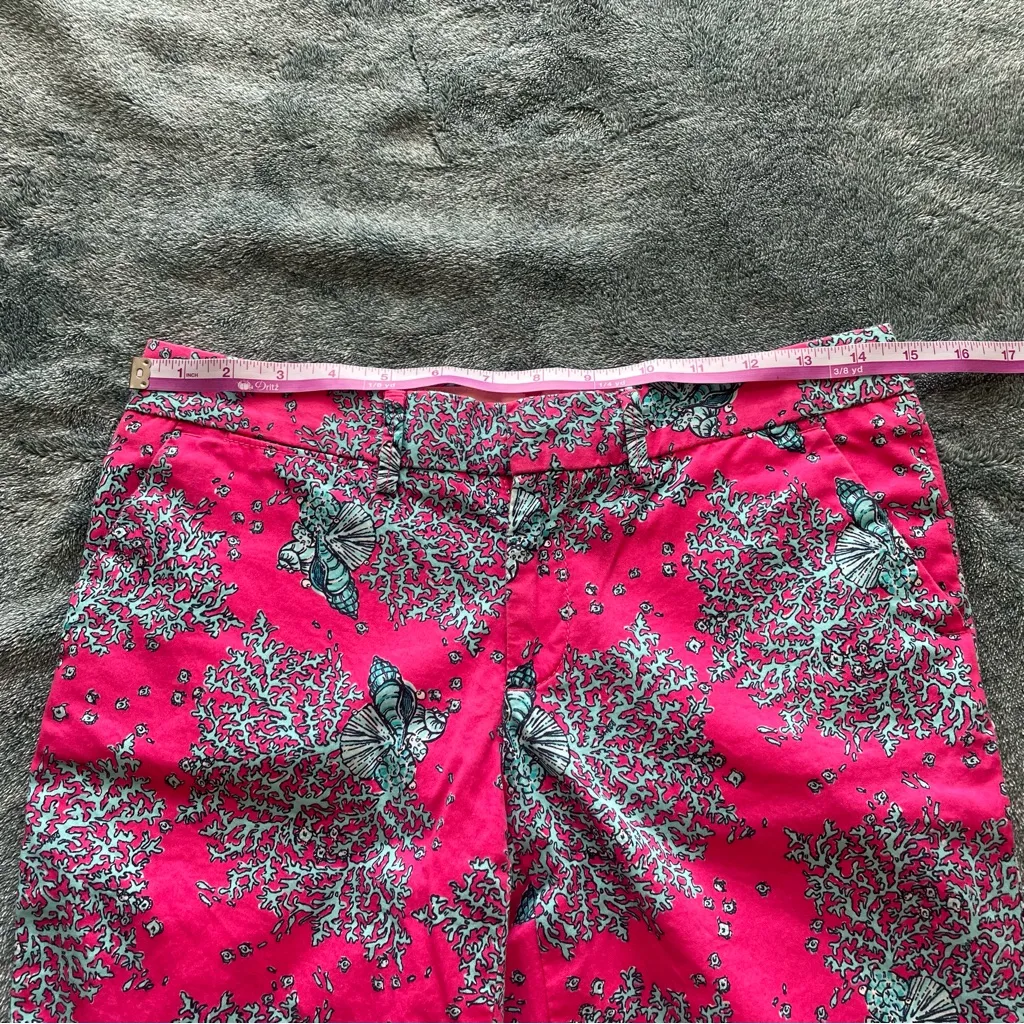Lily‎ Pulitzer Avenue Bermuda Shorts Pink Blue Coral size 0 - Image 7