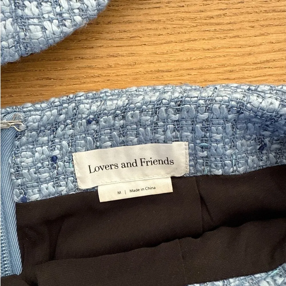 Lovers + Friends - Domino Bustier Tweed Top & Hot Shorts in Blue - Image 4