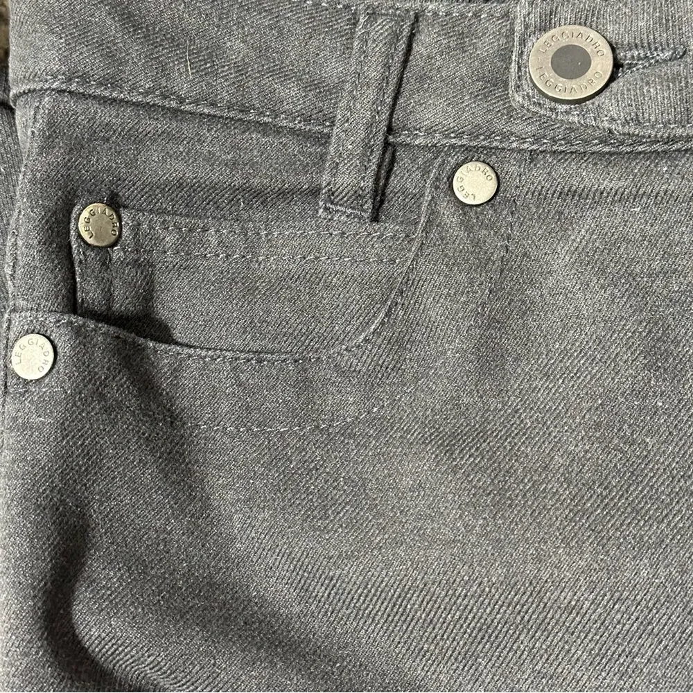 Leggiadro Women’s Size 4 Dark Gray Brushed Cotton Blend Flannel Trousers Pants - Image 5