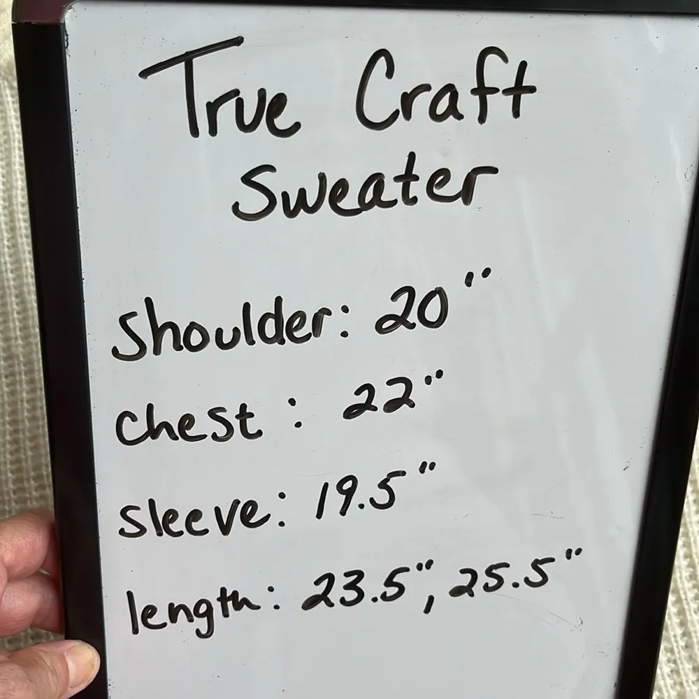 Sweater Oversized Acrylic Cream Crewneck Womens Small Roomy True Craft - Image 15