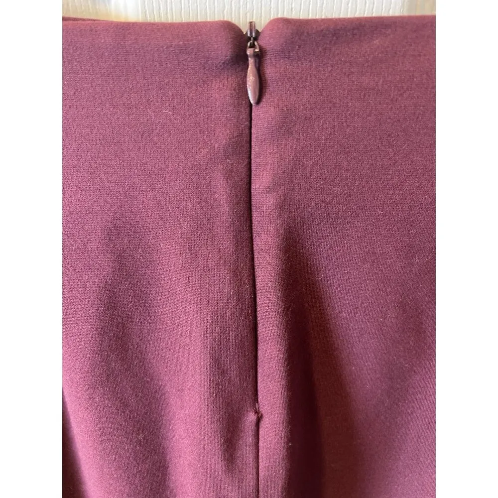 MM Lafleur Women's The Greenpoint Skirt Garnet Front Slit High Rise Pencil Sz 14 Red - Image 5