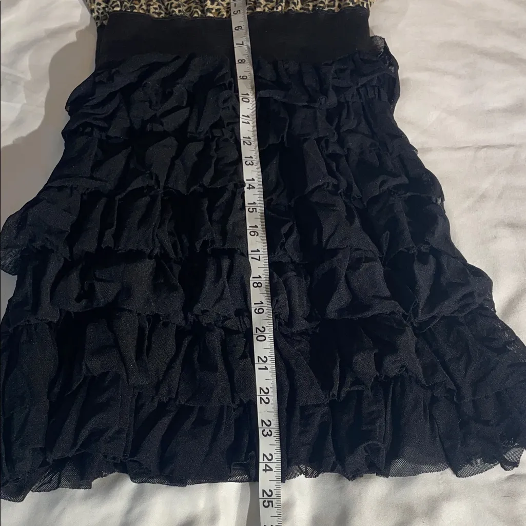 Freeway Leopard and Black Ruffle Dress. Size SMALL - Image 9