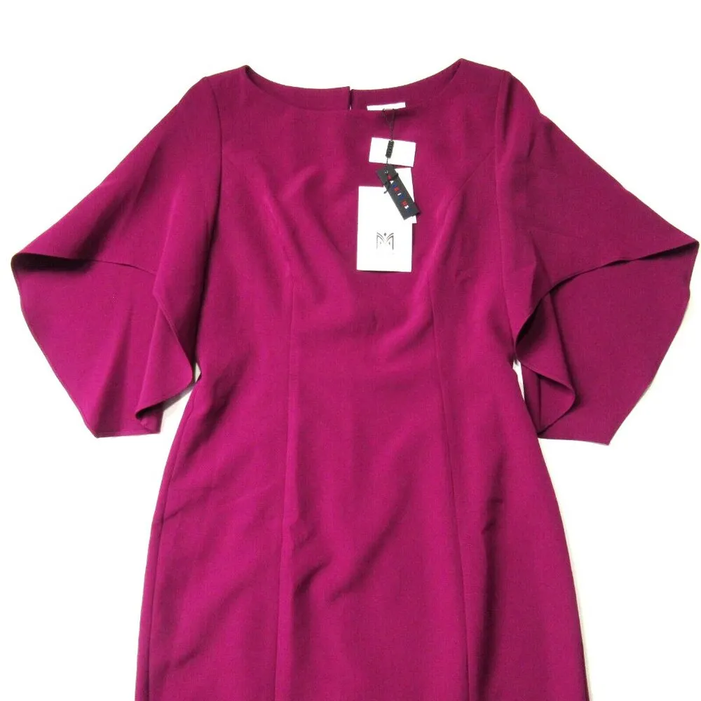 NWT MILLY Mila in Berry Italian Cady Butterfly Sleeve Sheath Dress 10 $450 - Image 2