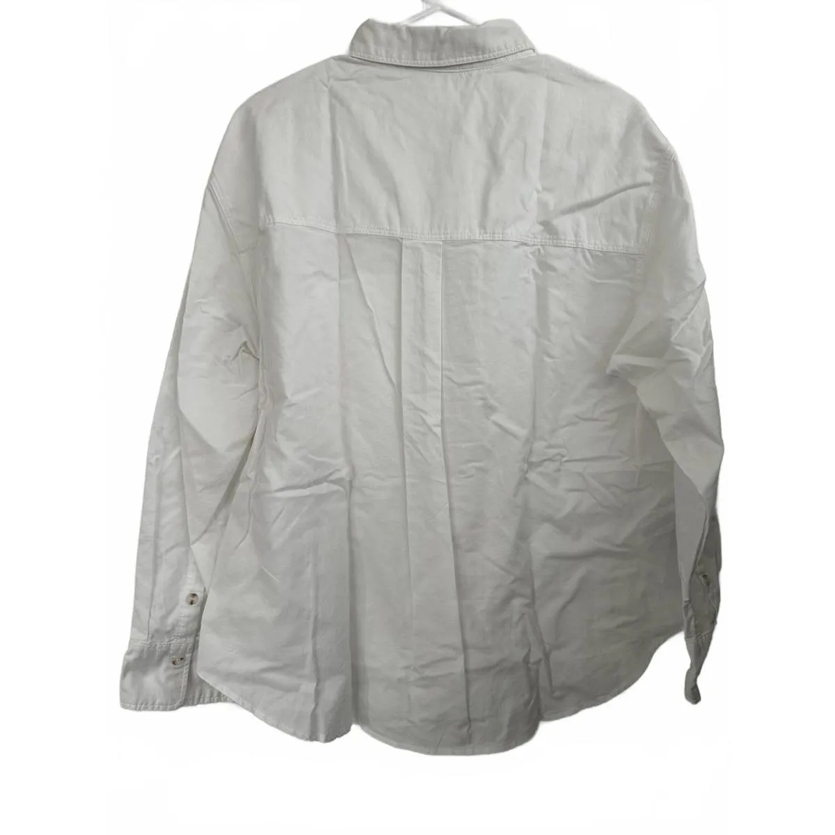 Mango Long Sleeved Cotton Shirt Off White NWT Size 8/Large - Image 8