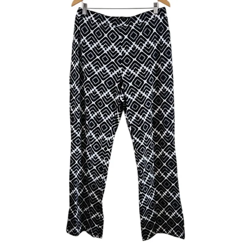 Denim & Co. Tall Printed Jersey Geometric Pattern Slim Leg Pant Black Size XLT - Image 6