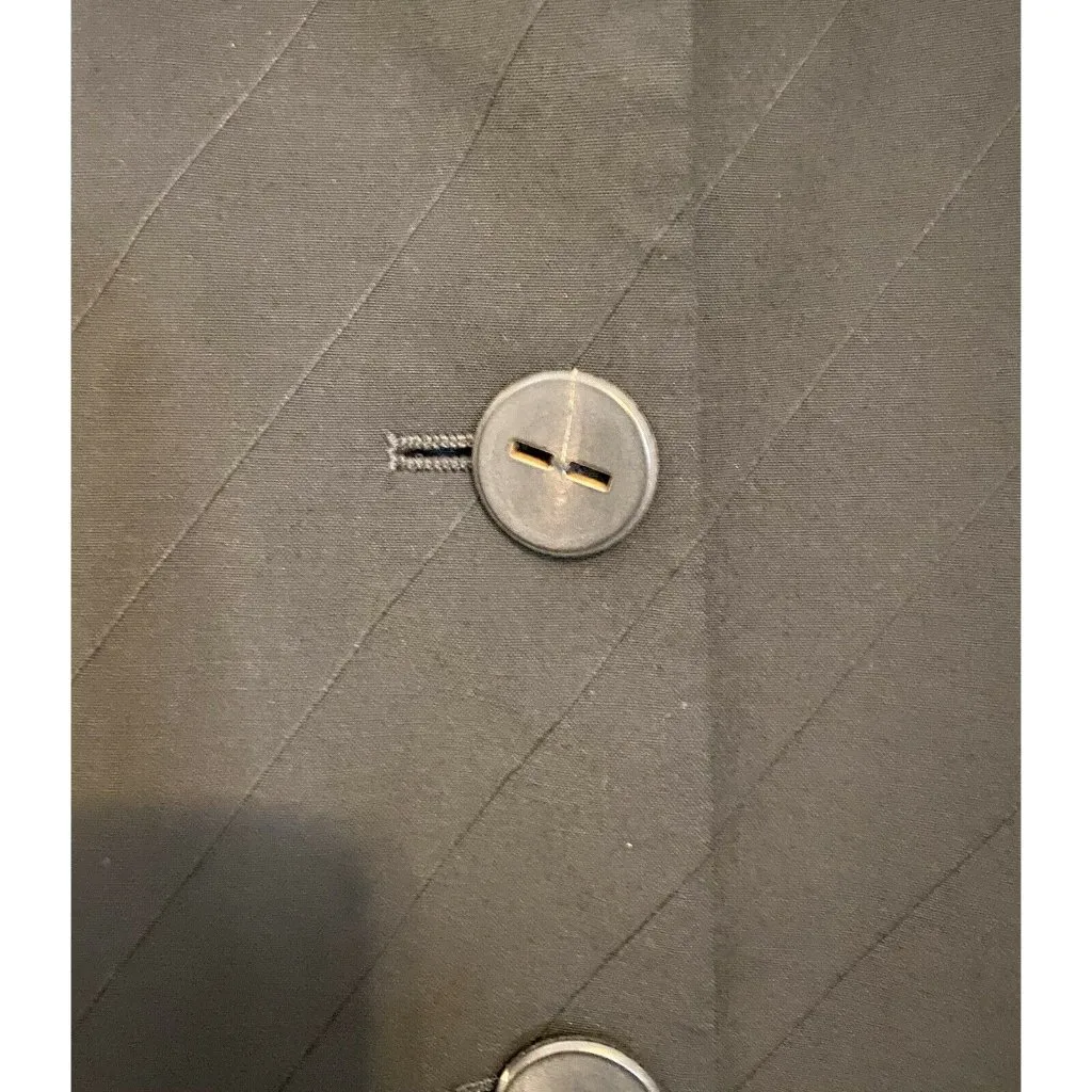 $1400 Akris 44 US 12 100% Wool Jacket Short Blazer 3 Button Black Stripe Pockets - Image 5