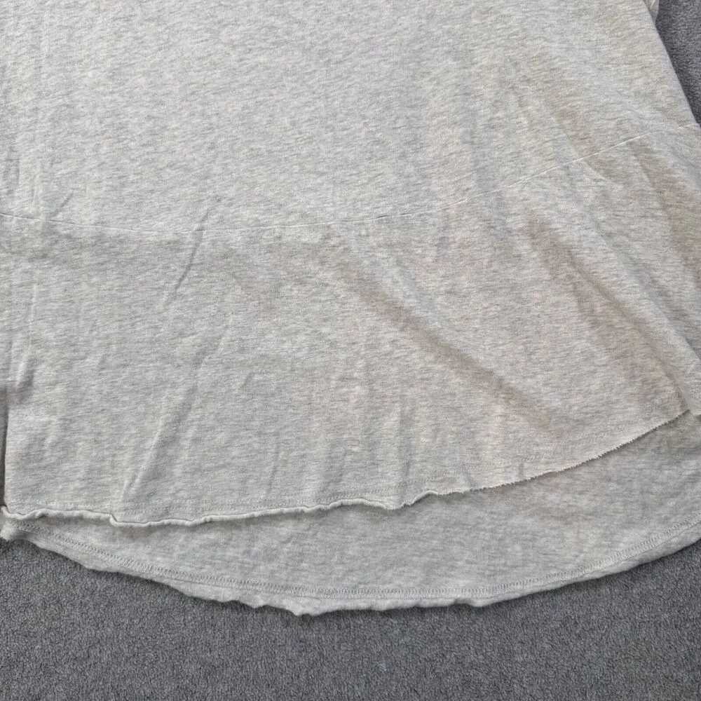 Umgee Short Sleeve Cut Off Tee Shirt Women's Large Linen Blend High Low Top - Image 5