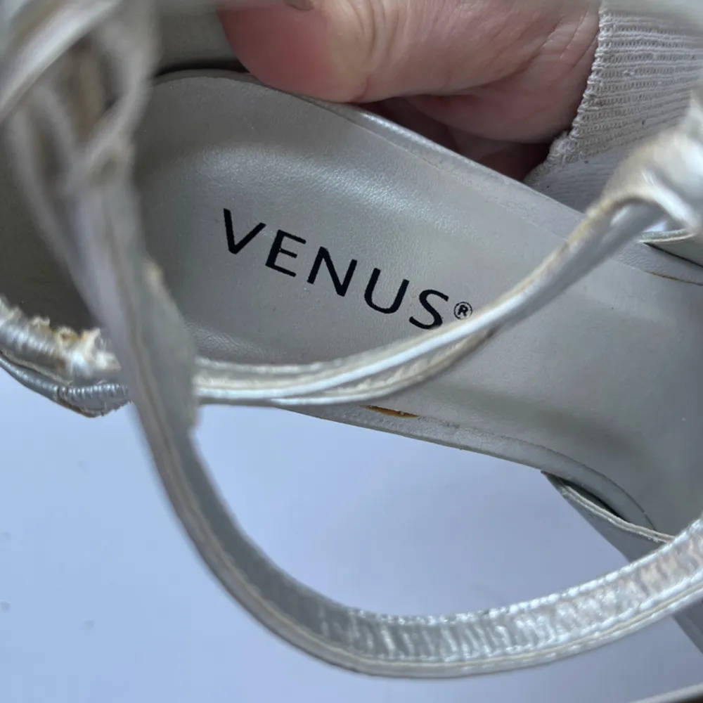 Venus Silver High-Heeled Sandals Size 8M - Image 4