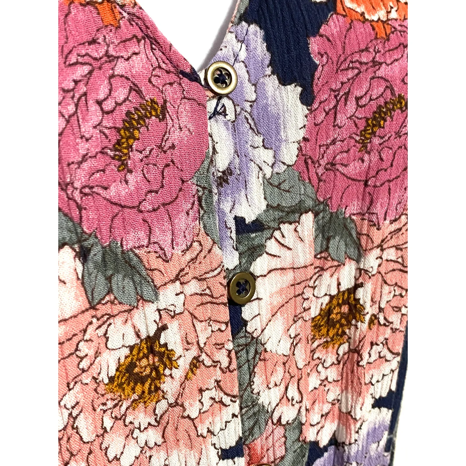 Knox Rose Floral Flutter Sleeve Smocked Maxi Dress L Cottagecore Boho Rayon Bow - Image 4