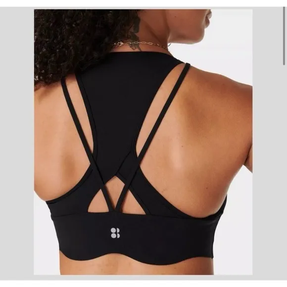 Sweaty Betty Power‎ Contour Plunge Scalloped Hem Athletic Sports Bra White Small - Image 7