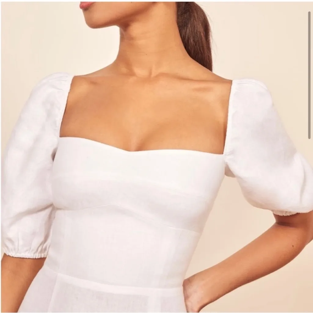 NWOT Reformation Belgium Linen Dress White Sundress - Image 2