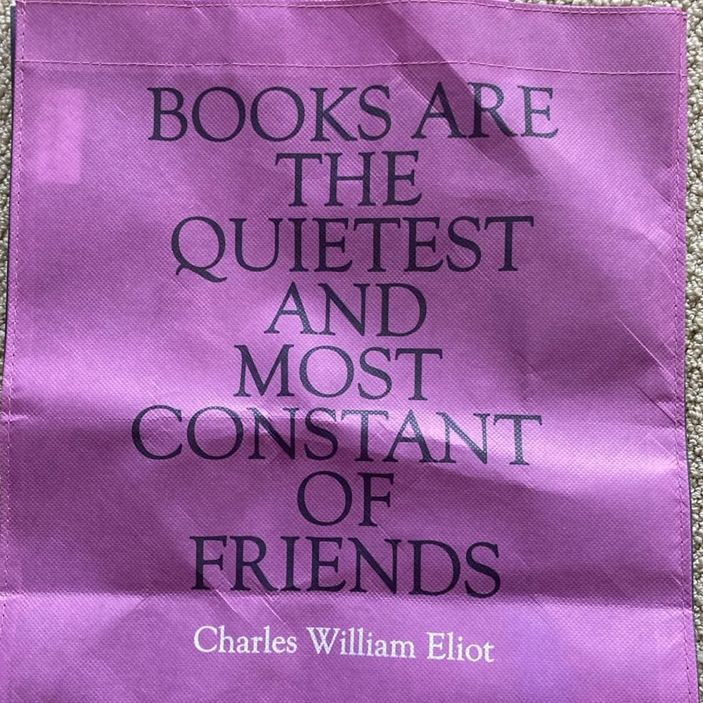 B&N Reusable Tote Bag Books Are the Quietest and Most Constant of Friends NWT Purple - Image 2