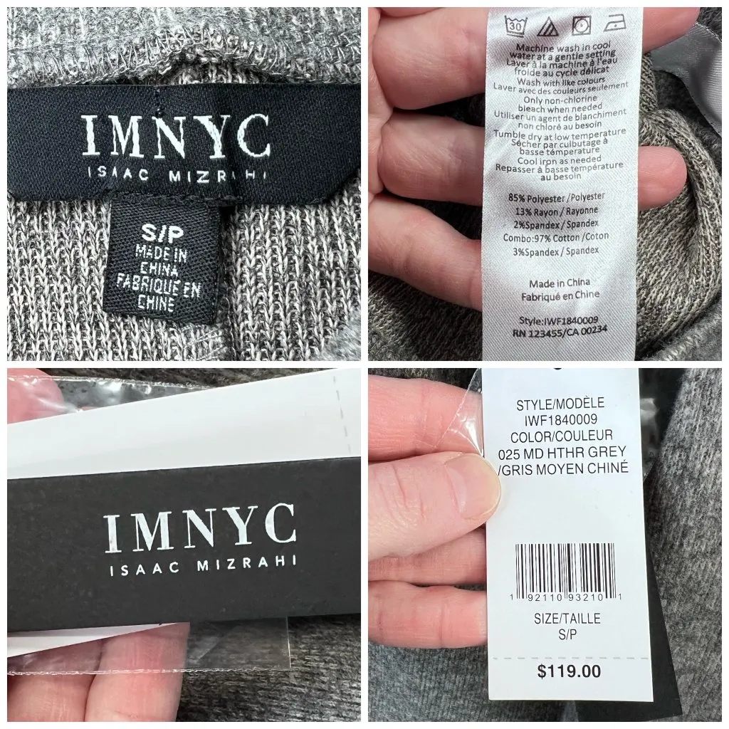 Isaac Mizrahi Gray Knit Long Sleeve Midi Dress Size Small - Image 3