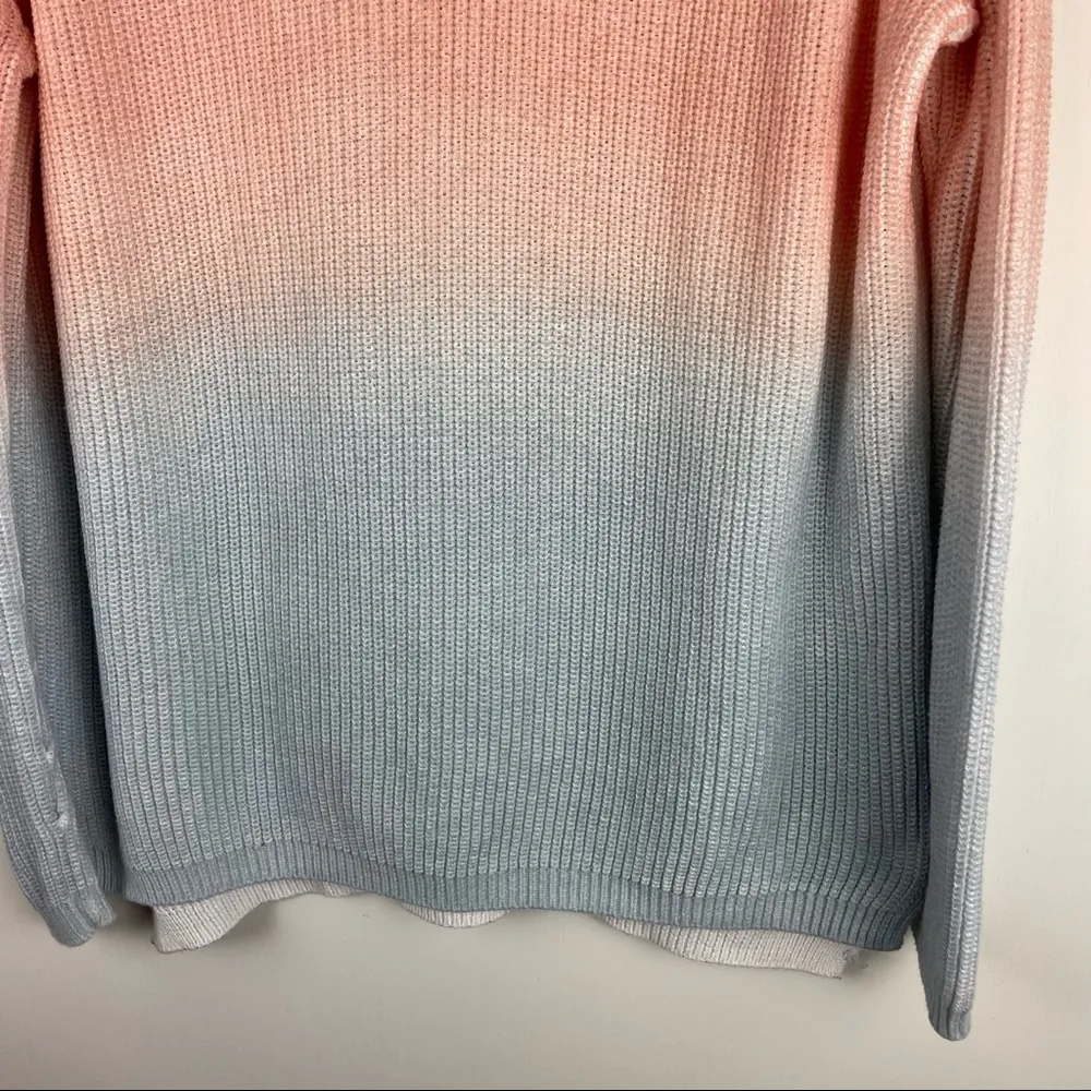Revolve 525 America Emma Shaker Sweater Ombre Tie Dye Cotton Sz Small Boho Pink - Image 6