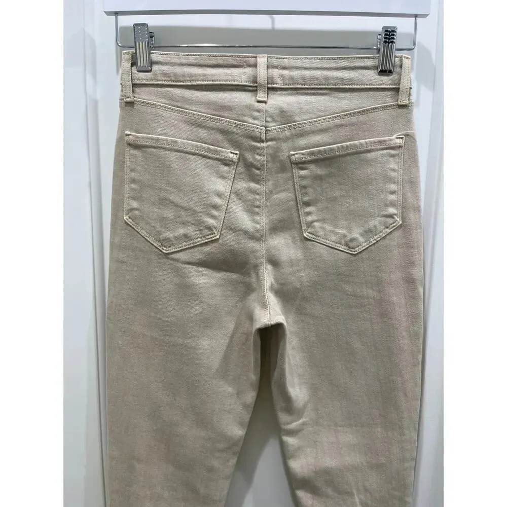 L'Agence High Line High Rise Women's Cropped Skinny Jeans Biscuit Destructed 24 - Image 5