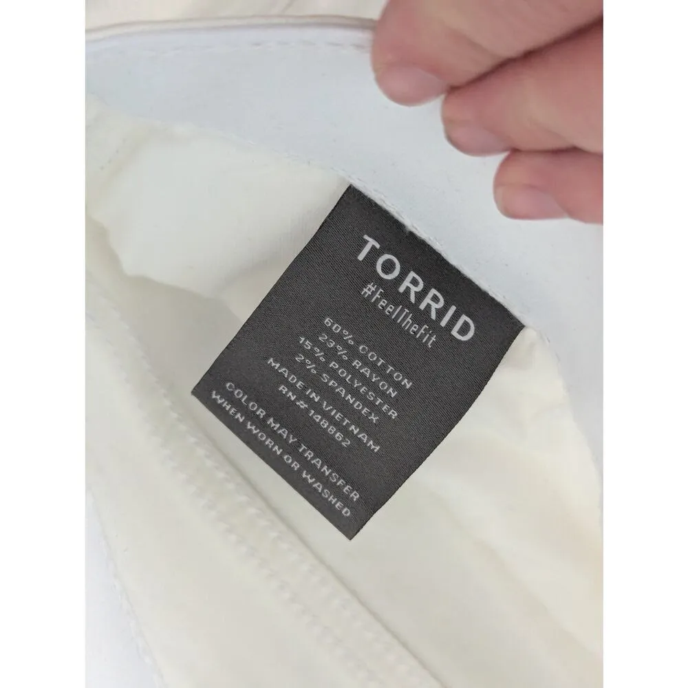 Torrid Crop Sky High Boot Super Soft High Rise Jeans Optic White Womesn 14 NWT - Image 7