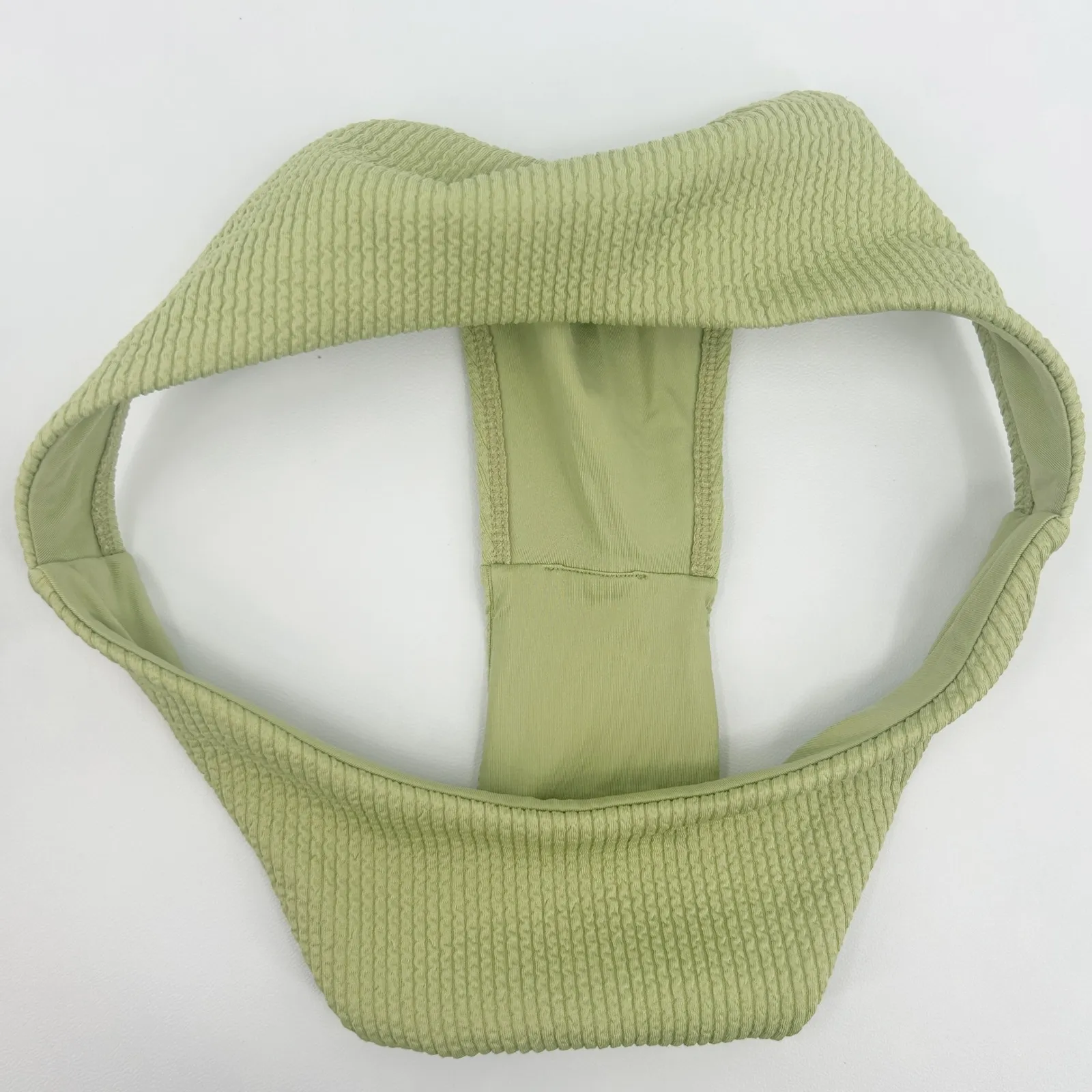 Monday Swimwear Womens Ribbed Cheeky Mid Rise Byron Bikini Bottoms S Olive Green - Image 6