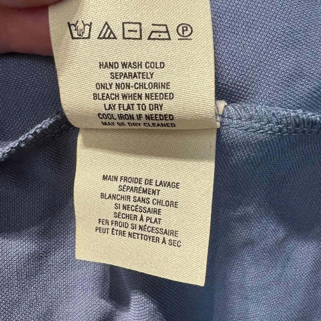 Anthropologie Ella Mara Cardigan Jacket Small Blue Open Front‎ Drawstring - Image 13