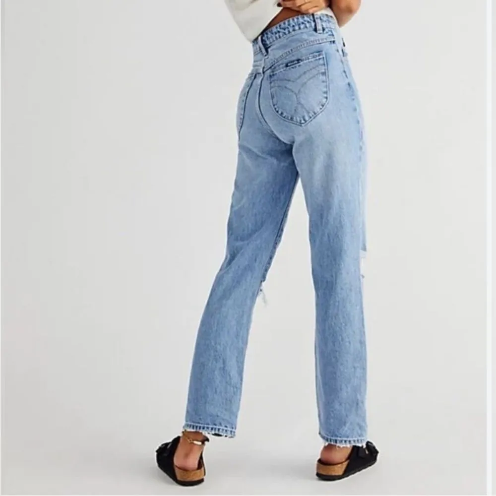 ROLLA’S Original High Rise Straight Denim in Sunbleach Worn Size 29 Jeans Blue - Image 2