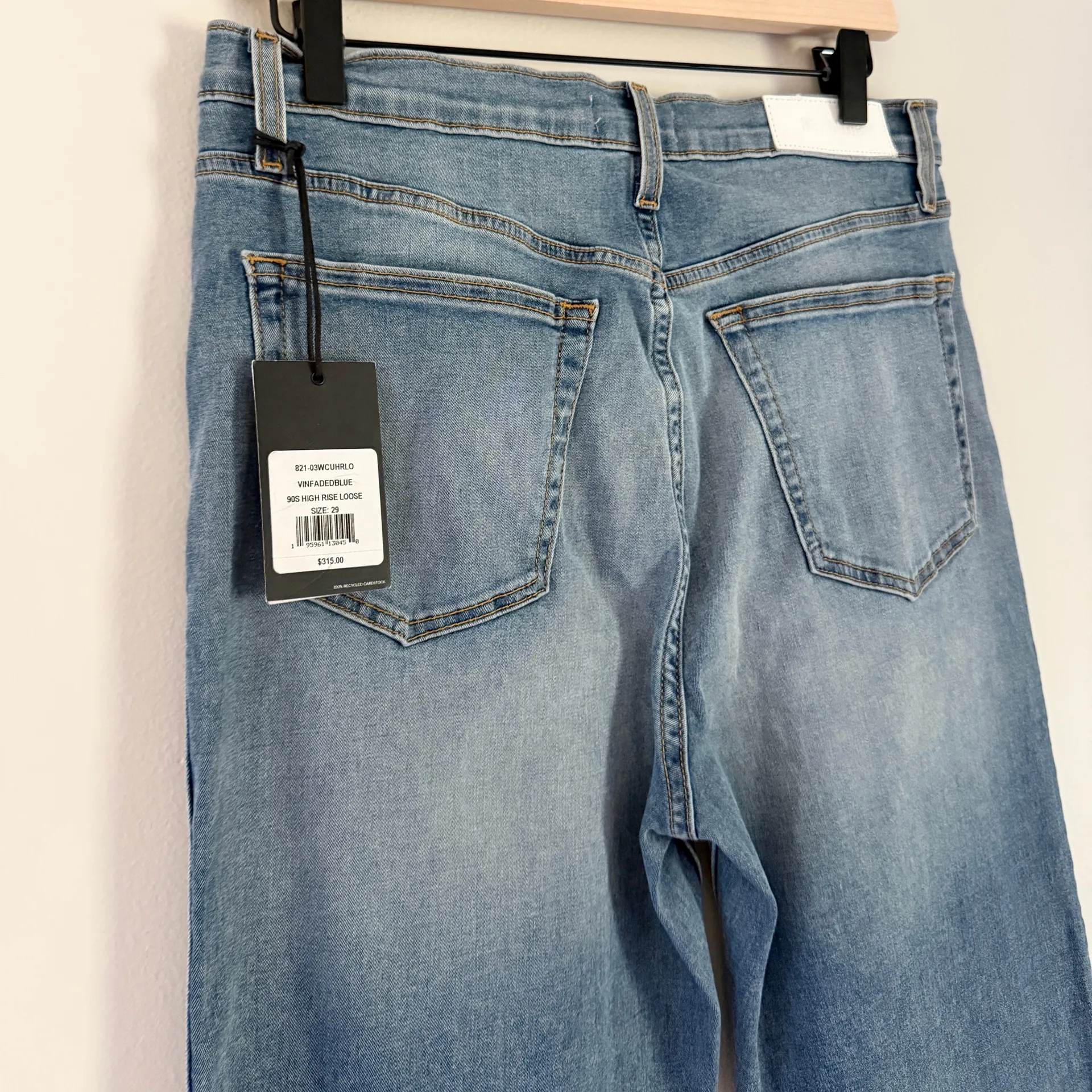 NWT Re/Done Women’s 90’s High Rise Loose Jeans in Vintage Faded Blue Size 29 - Image 5