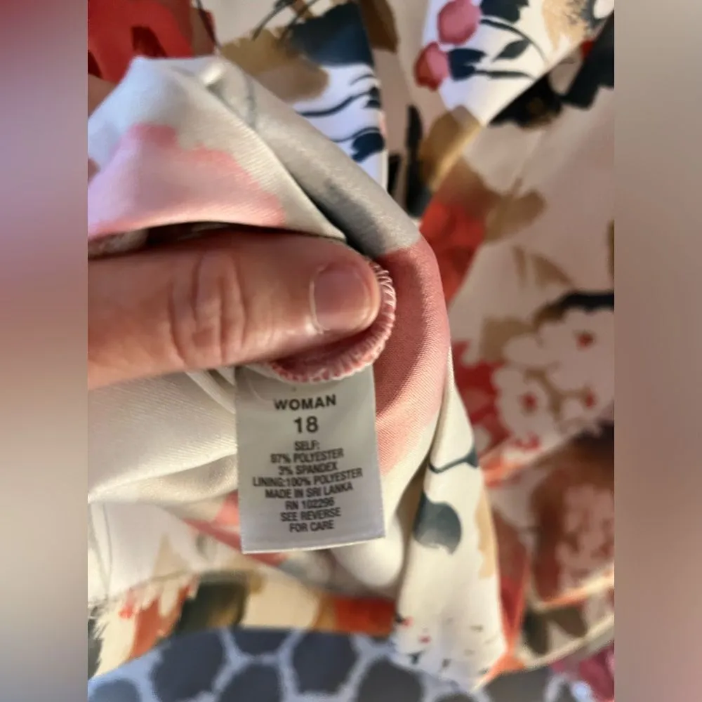 Beautiful floral fall colors PLUS dress size 18 lovely ruffles, sleeveless - Image 9