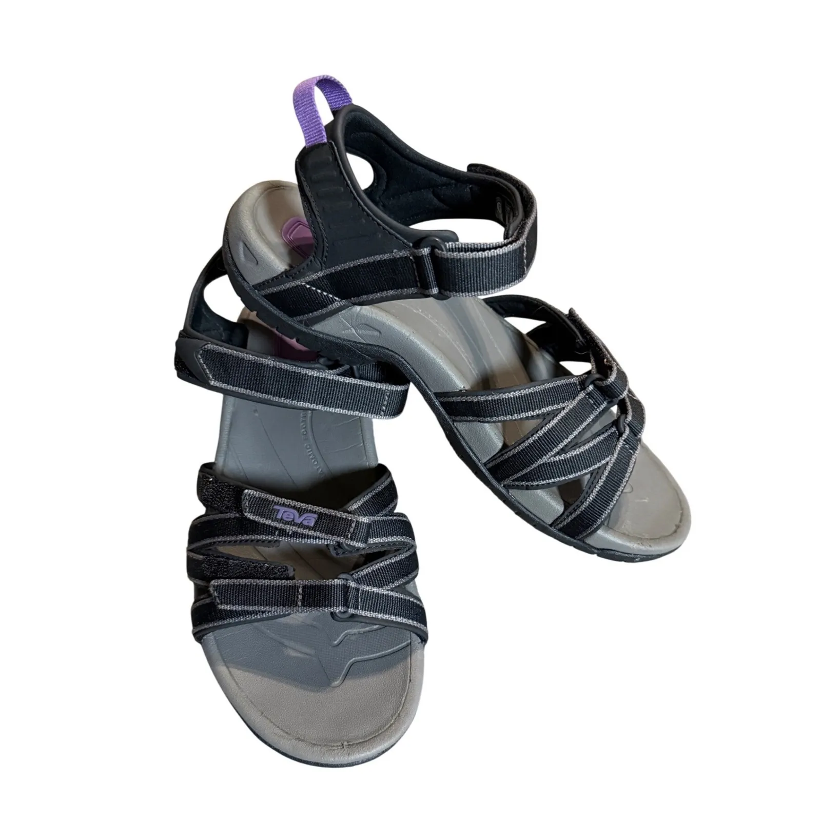 Teva Tirra Black Grey Purple Sandals
Womens Size 9 US Cross Strap Trail Trekking - Image 2