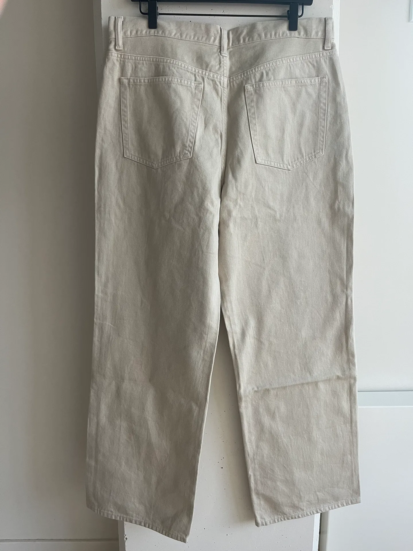 Wide Straight Jeans in Beige Size 32 - Image 3
