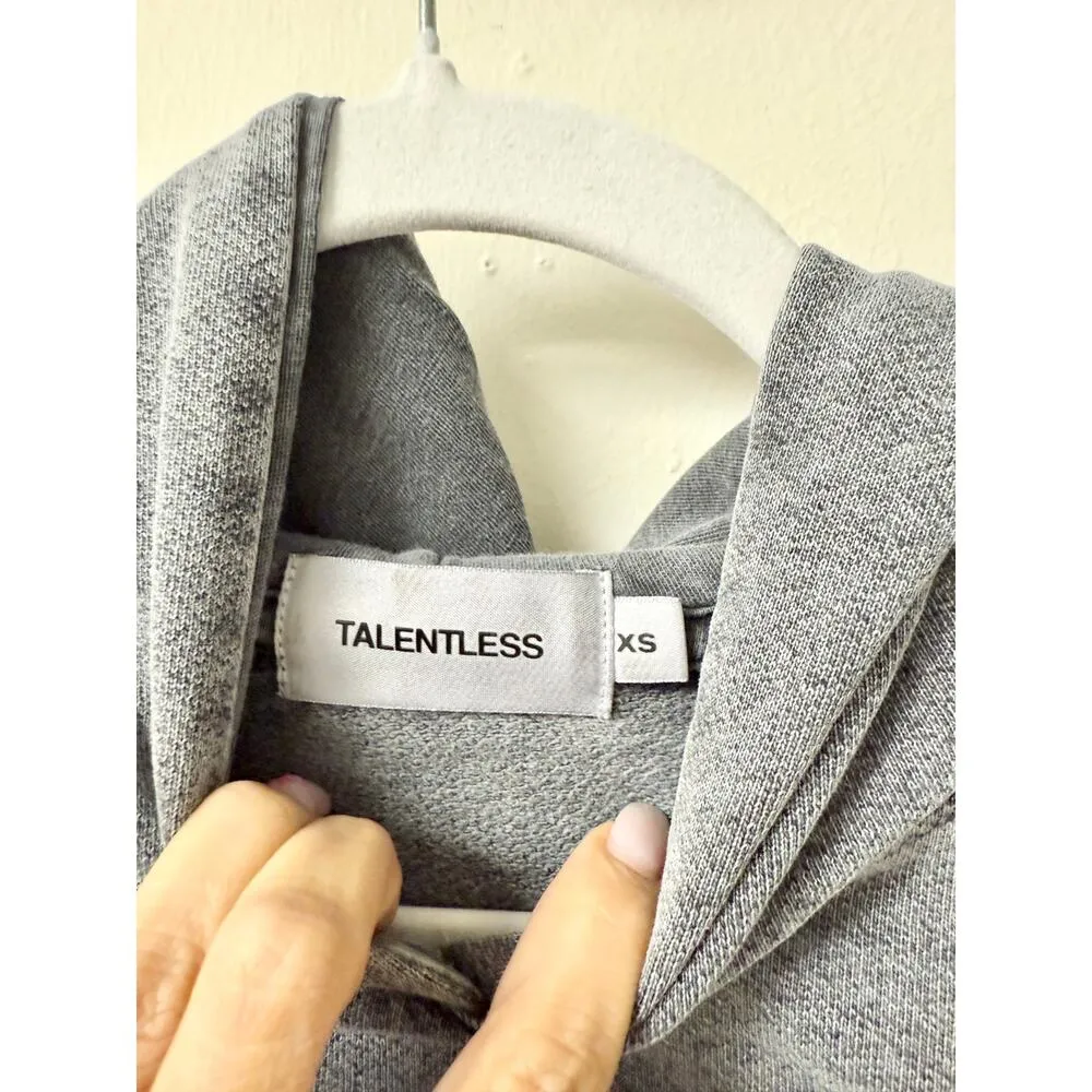 Talentless Cropped Hoodie & Drawstring Jogger Pants Set Gray Womens Size XS - Image 3