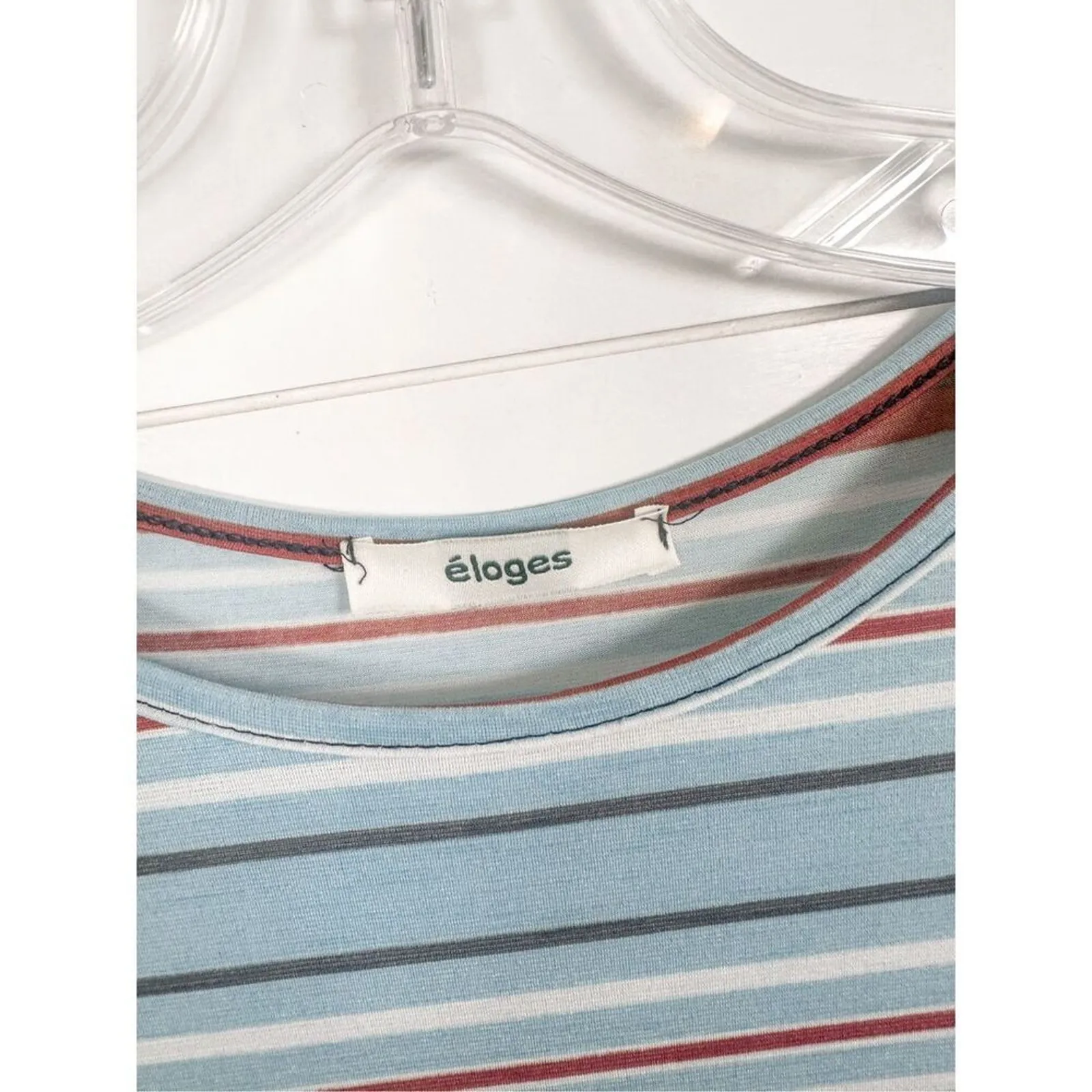 New Eloges Women's Sleeveless Striped Knit Pullover Tank Dress Multicolor Small Blue - Image 6