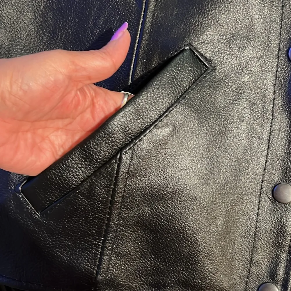 Black Leather Vest by Bike Night Leathers Womens size L Y2K Size L - Image 4