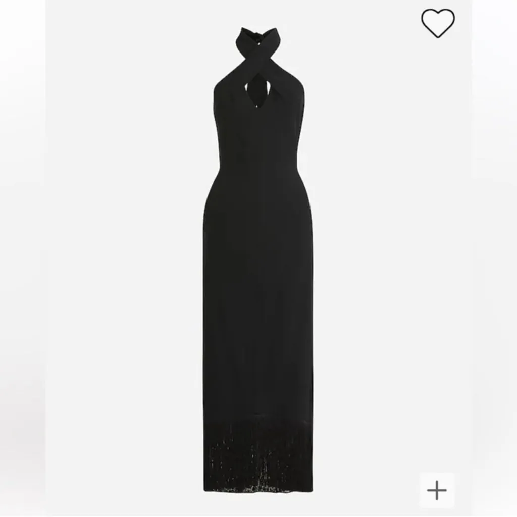 J.Crew Collection halter-neck fringe-hem dress in crepe - Image 2