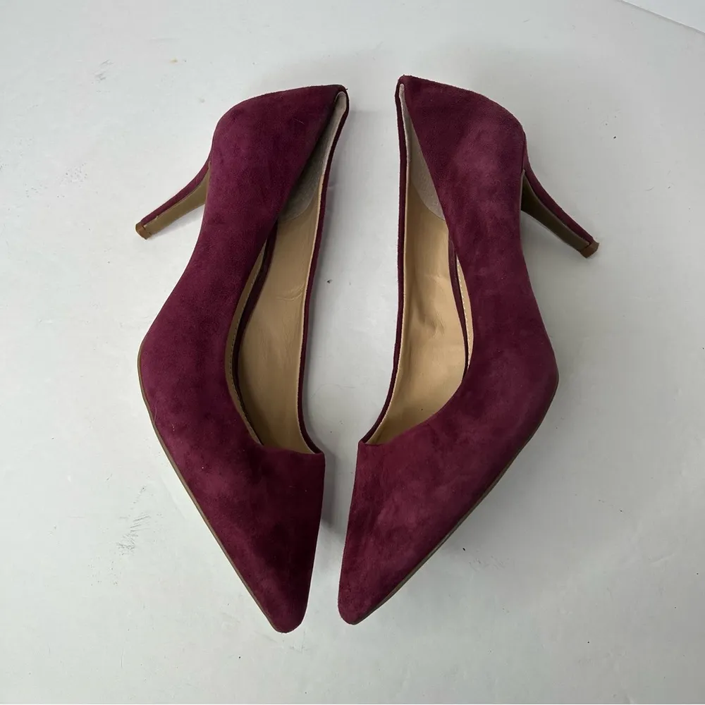 Gianni Bini Red Leather Suede Heels Shoes 8 Pointed-Toe Heels - Image 4