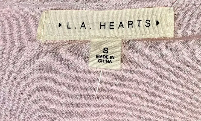 Women's  LA Hearts Pink Polks-Dot Off the Shoulder Dress, Small - New! - Image 4