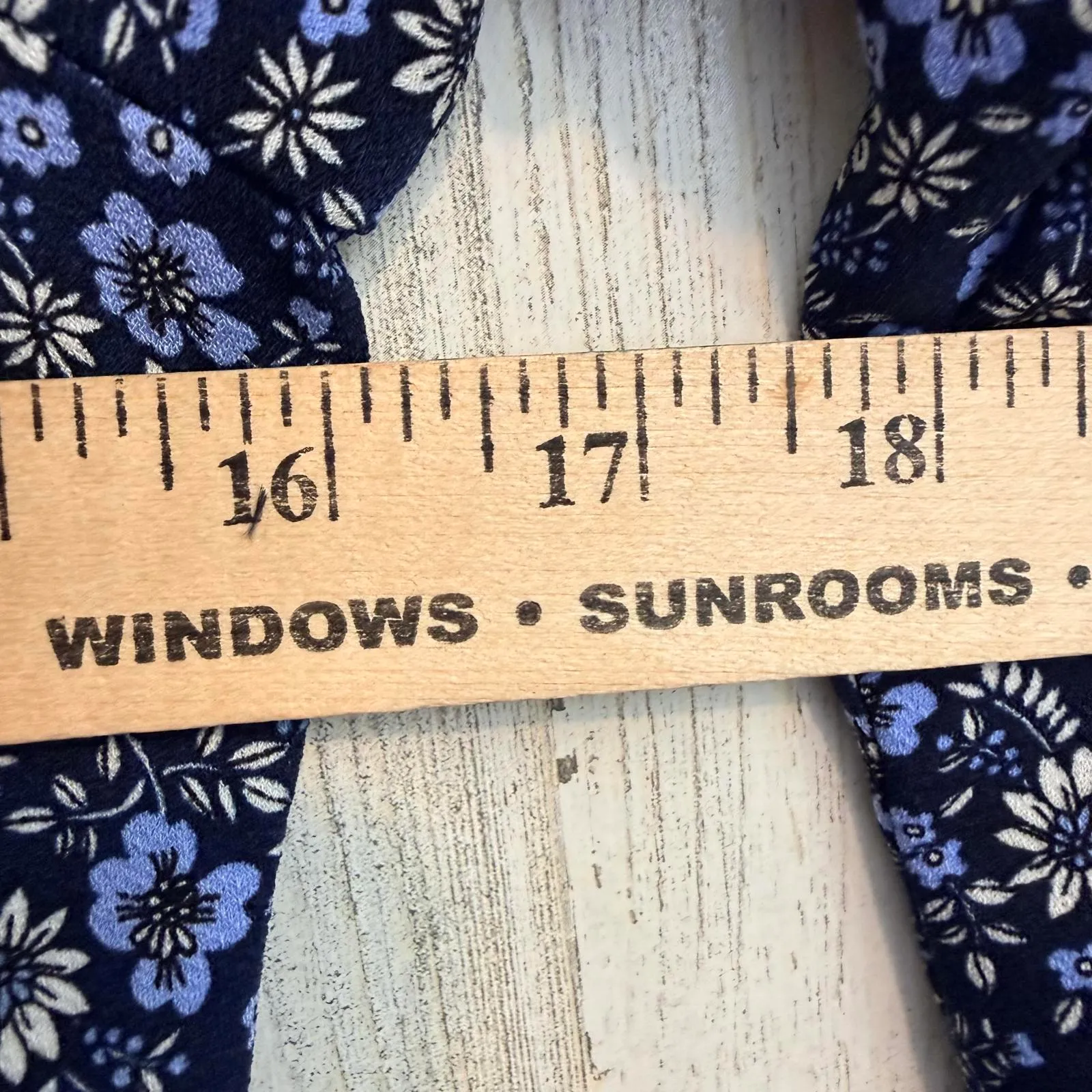 Floral Long Sleeve Babydoll Dress Boho Cottagecore Blue White Women's XL Stretch - Image 10