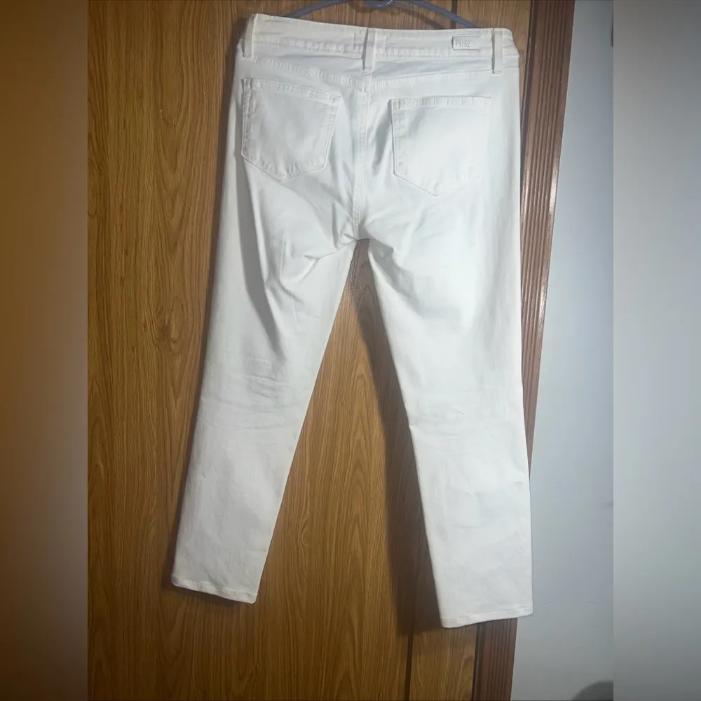 PAIGE Crisp White Cropped Jeans - Image 5