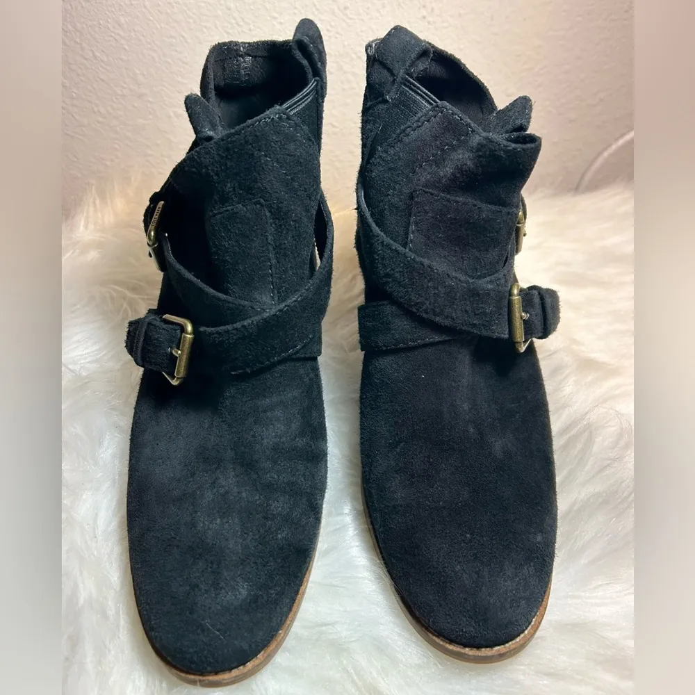 COLE HAAN JENSYNN Women's Black Suede Pull-on Boots Size 6 1/2B - Image 3