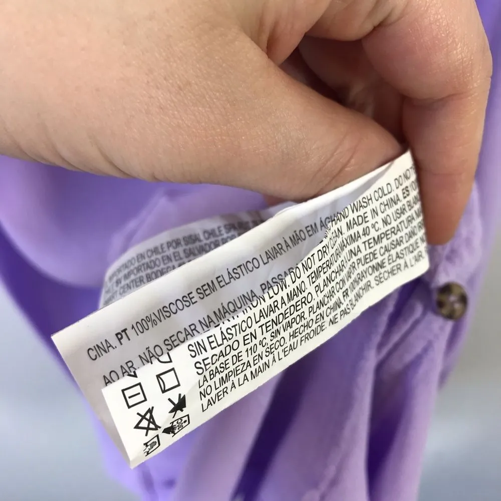 Lilac purple mini dress button front forever 21‎ - Image 5